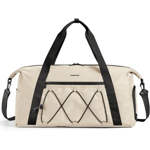 BAGSMART Small Gym Bag With Shoe Compartment & Wet Pocket, Lightweight Sports Travel Duffel, Carry On Weekender Overnight, Water Resistant Sports Gym Tote for Swimming Yoga, Beige(Almond Oil)