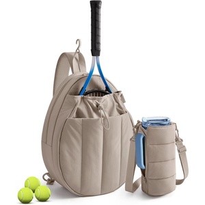 BAGSMART Tennis Gym Bag for Women, 2-in-1 Pickleball Backpack Sports Duffle(Sand Brown)