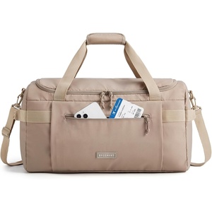 BAGSMART Travel Duffel Bags with Dividers, 32L Gym Duffle Bag with Laptop Compartment, Carry On Weekender Overnight Bag, Shoe Bag, PVC Wet Pocket, Dark Brown(Brown)