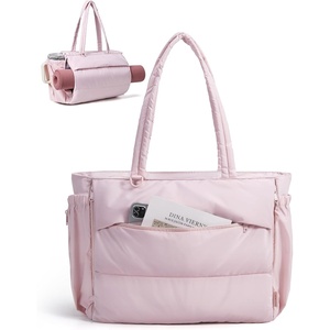 BAGSMART Yoga Pilates Tote Bag for Women with Knotted Handle, Gym Bag(Blush)