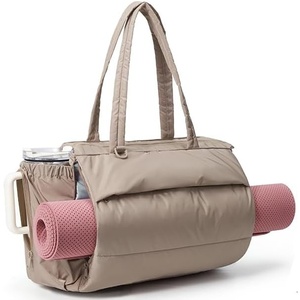 BAGSMART Yoga Pilates Tote Bag for Women with Knotted Handle, Gym Bag(Camel)