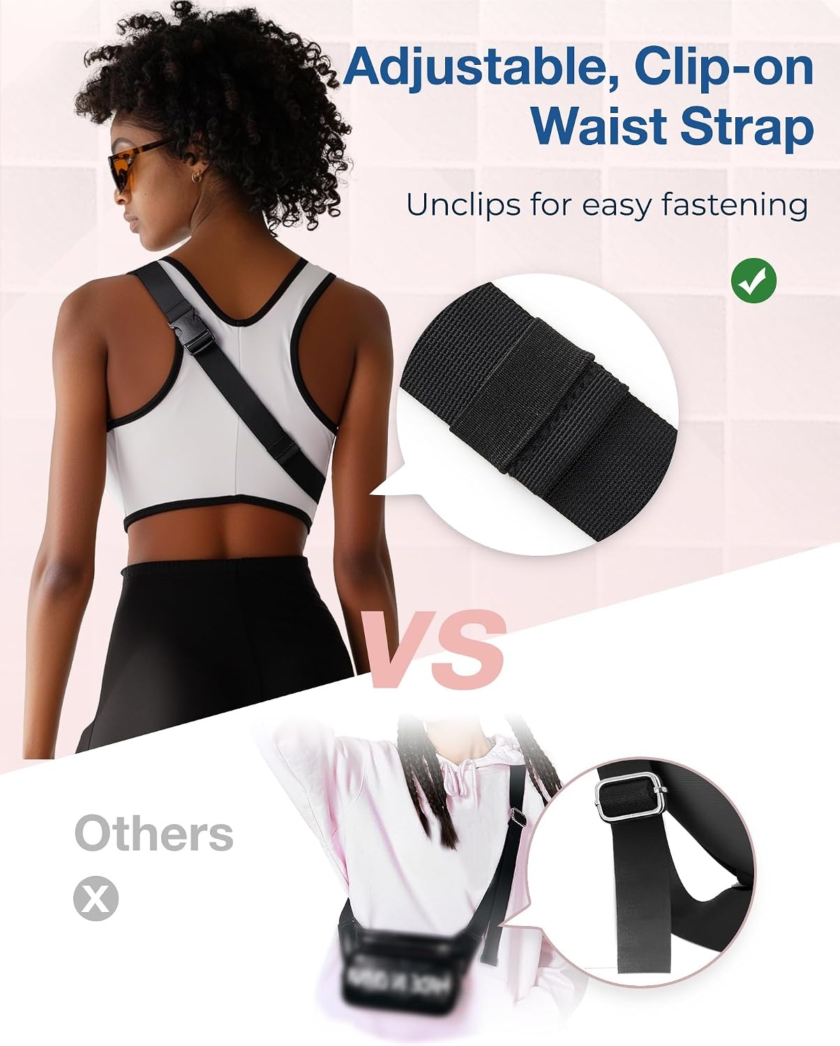 image:imageBAGSMART Fanny Packs for Women Running Workout Traveling Hiking BeigeBlack