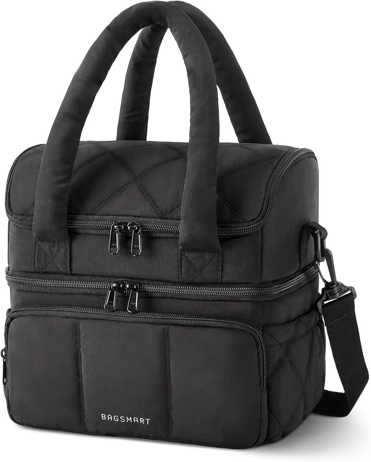 image:imageBAGSMART Lunch Bag Women Double Deck Insulated Lunch Box CamelBlack