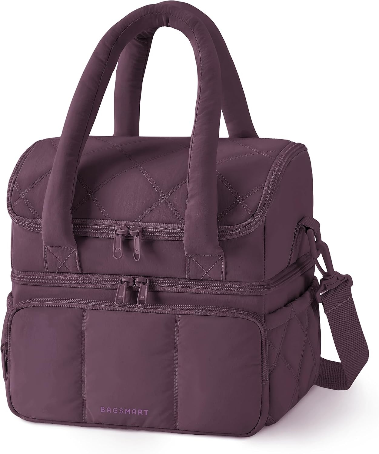 image:imageBAGSMART Lunch Bag Women Double Deck Insulated Lunch Box CamelBlackberry