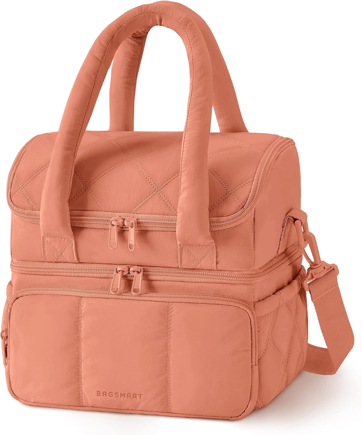 image:imageBAGSMART Lunch Bag Women Double Deck Insulated Lunch Box CamelClay Orange