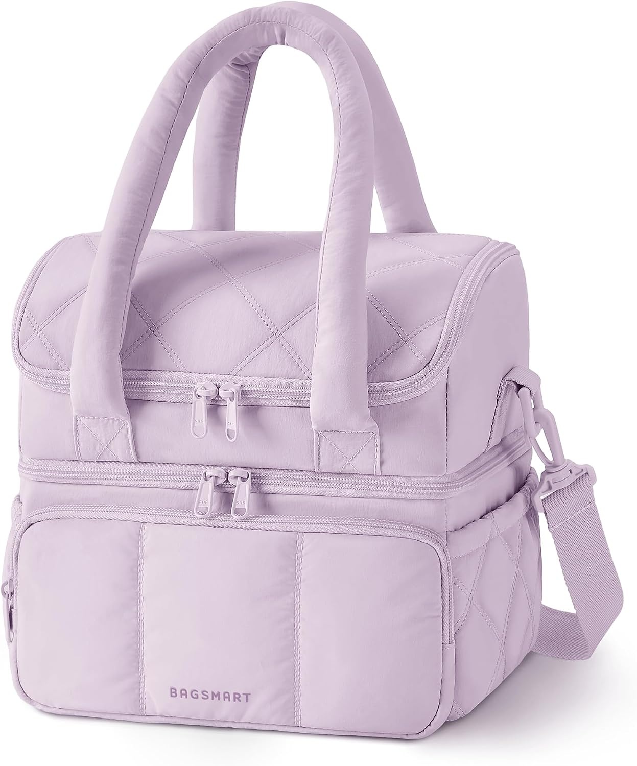 image:imageBAGSMART Lunch Bag Women Double Deck Insulated Lunch Box CamelLavender Purple