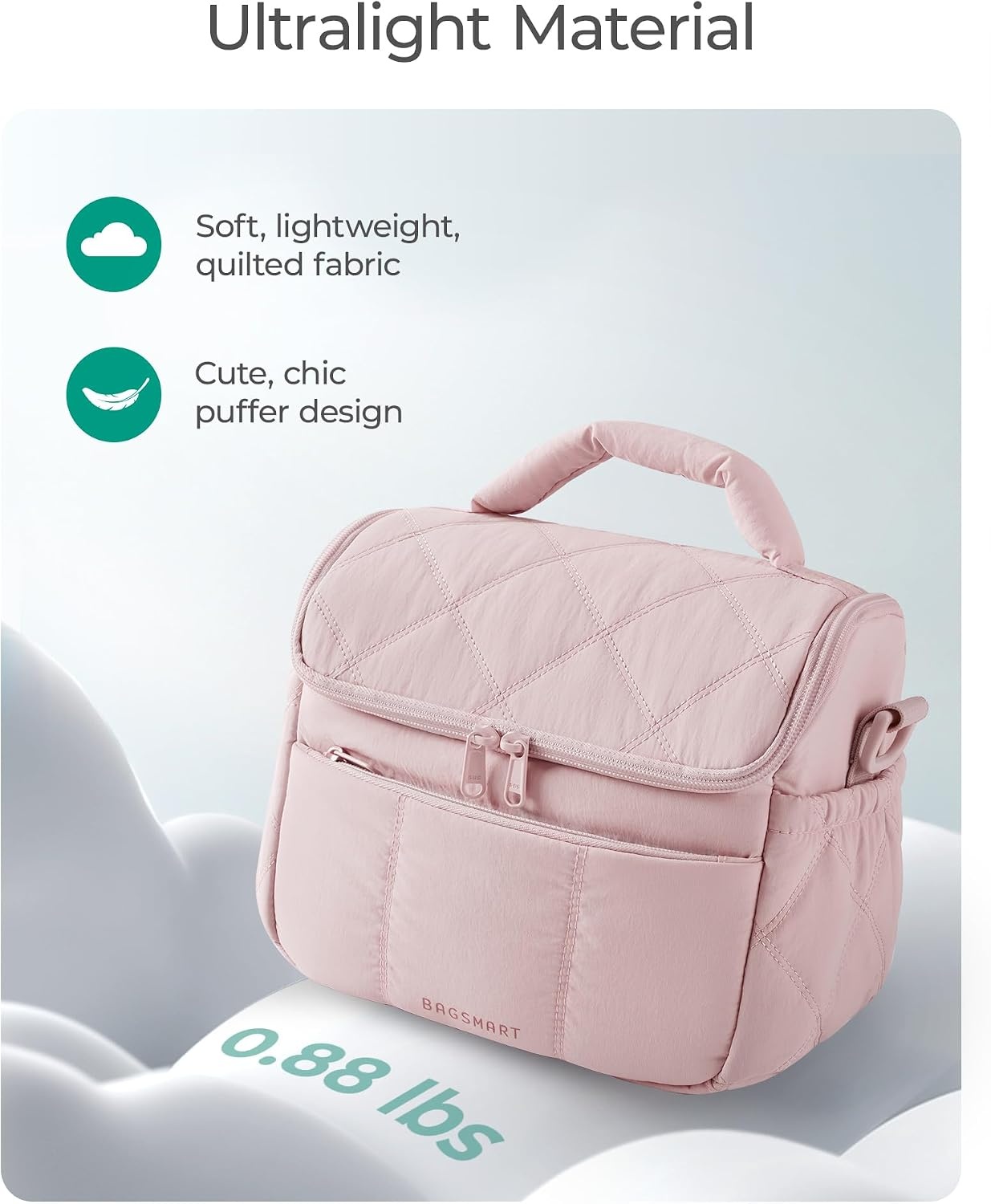image:imageBAGSMART Lunch Bag Women Double Deck Insulated Lunch Box CamelPrintLeopard