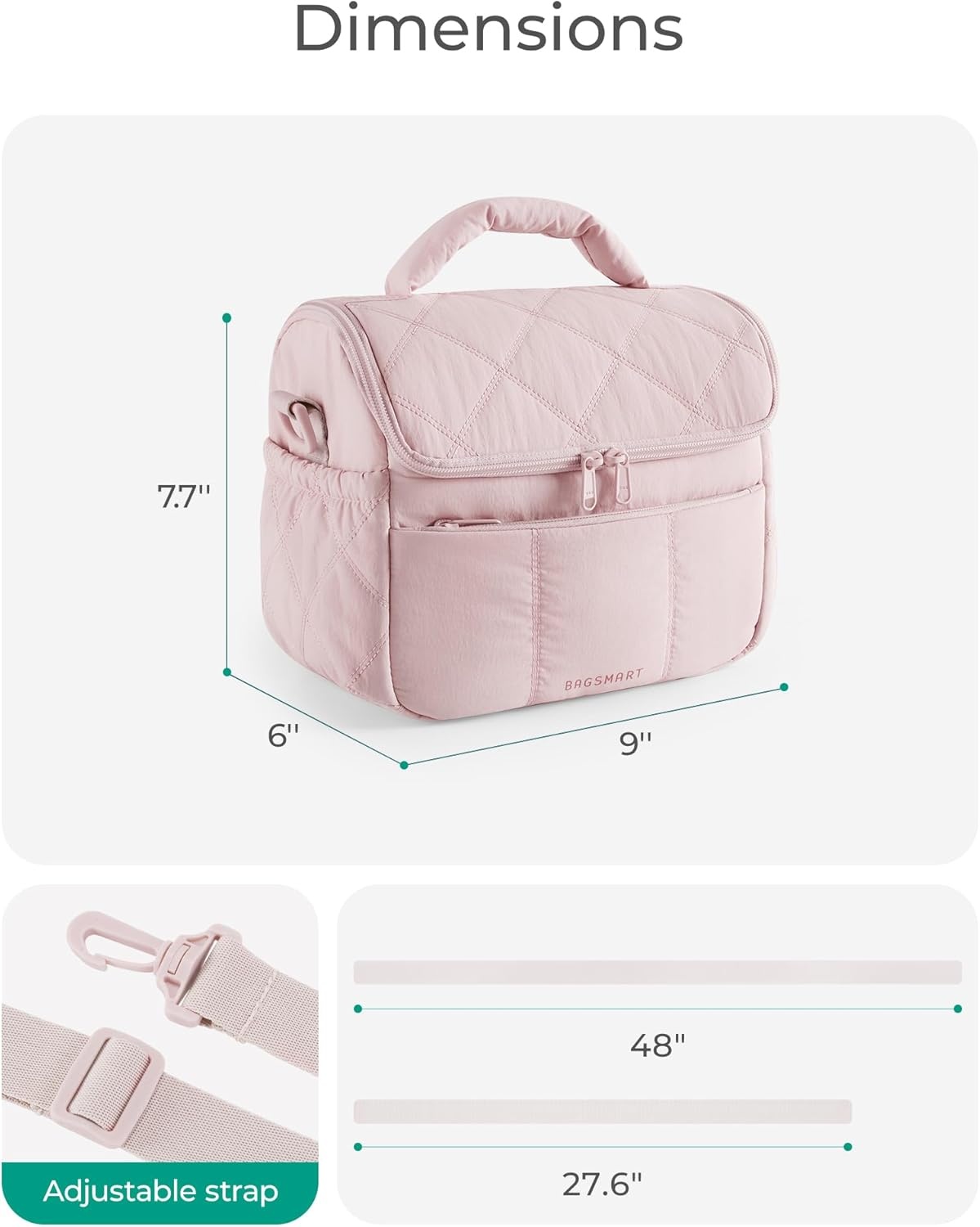 image:imageBAGSMART Lunch Bag Women Double Deck Insulated Lunch Box CamelTeal