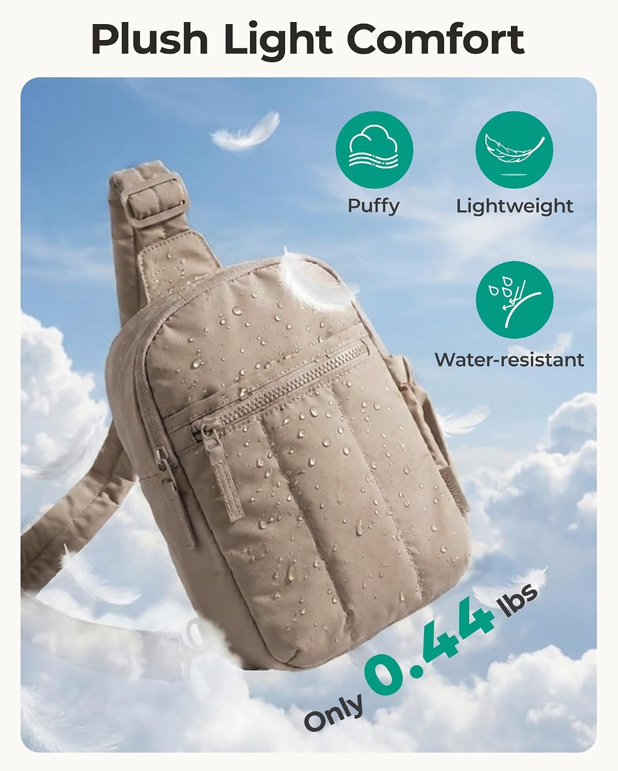 image:imageBAGSMART Small Crossbody Bags for Women Puffer Sling Bag Fanny PacksCoral