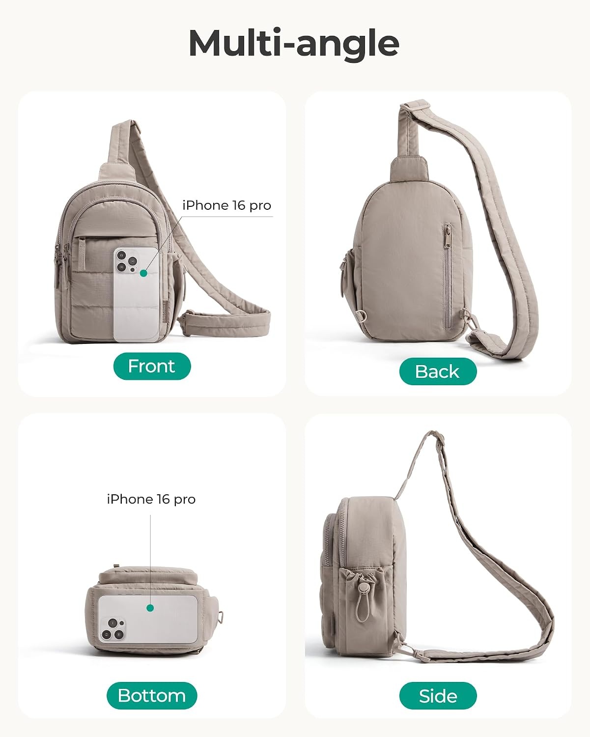 image:imageBAGSMART Small Sling Bag for Women Puffer Crossbody Bag Hobo HandbagGrape