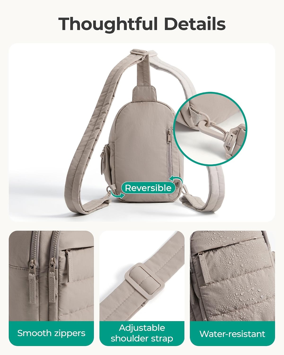 image:imageBAGSMART Small Sling Bag for Women Puffer Crossbody Bag Hobo HandbagGrape