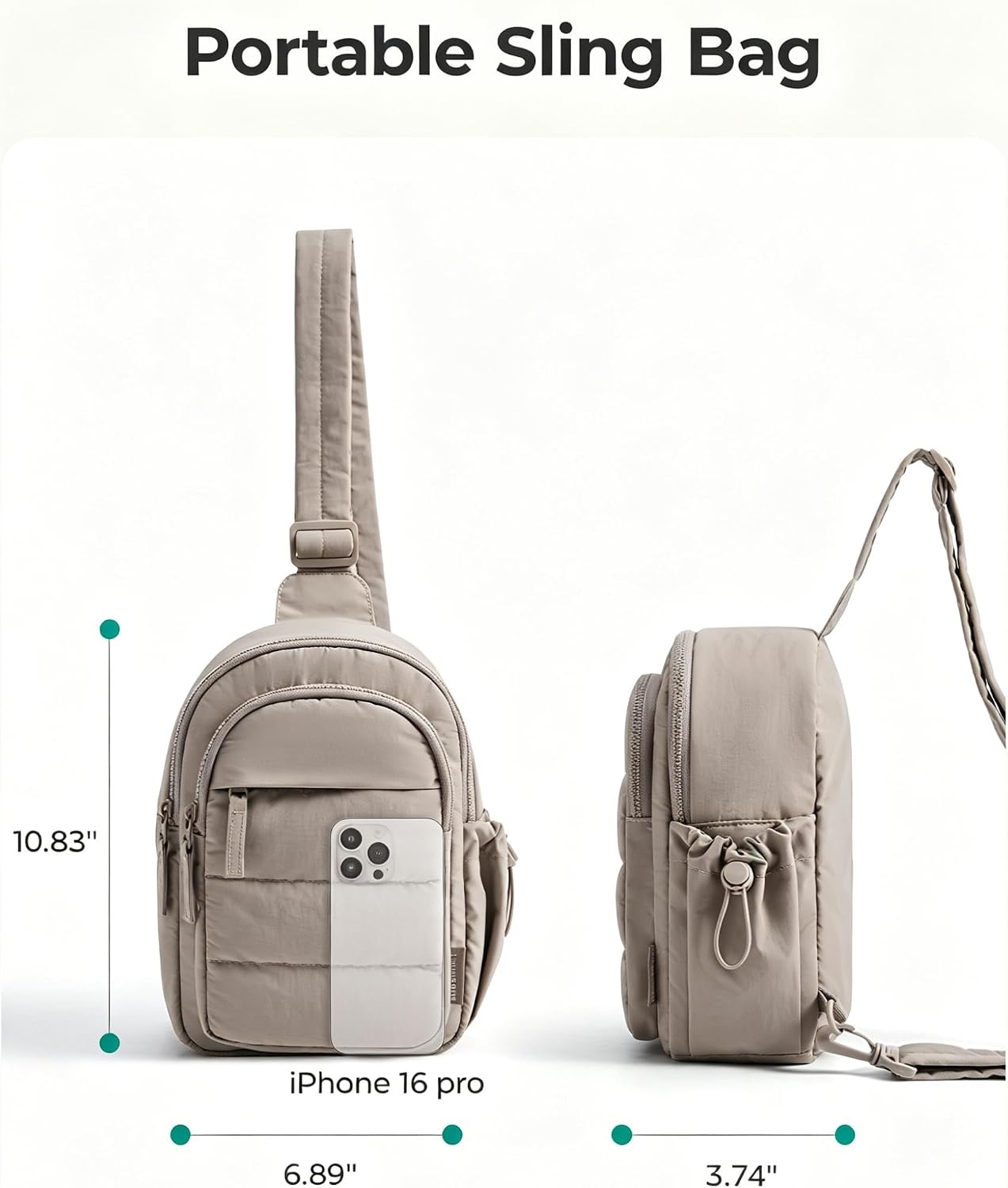 image:imageBAGSMART Small Sling Bag for Women Puffer Crossbody Bag Hobo HandbagGrape