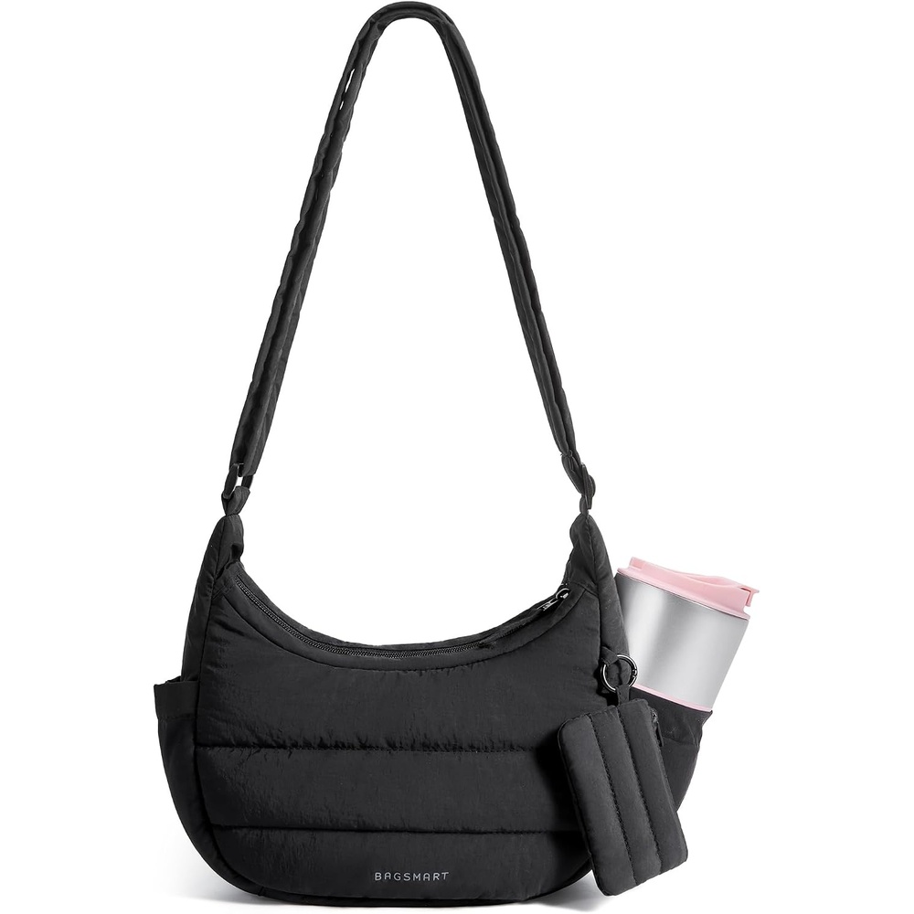 image:imageBAGSMART Crossbody Purses for Women with Adjustable Strap Small Puffer bagBlack
