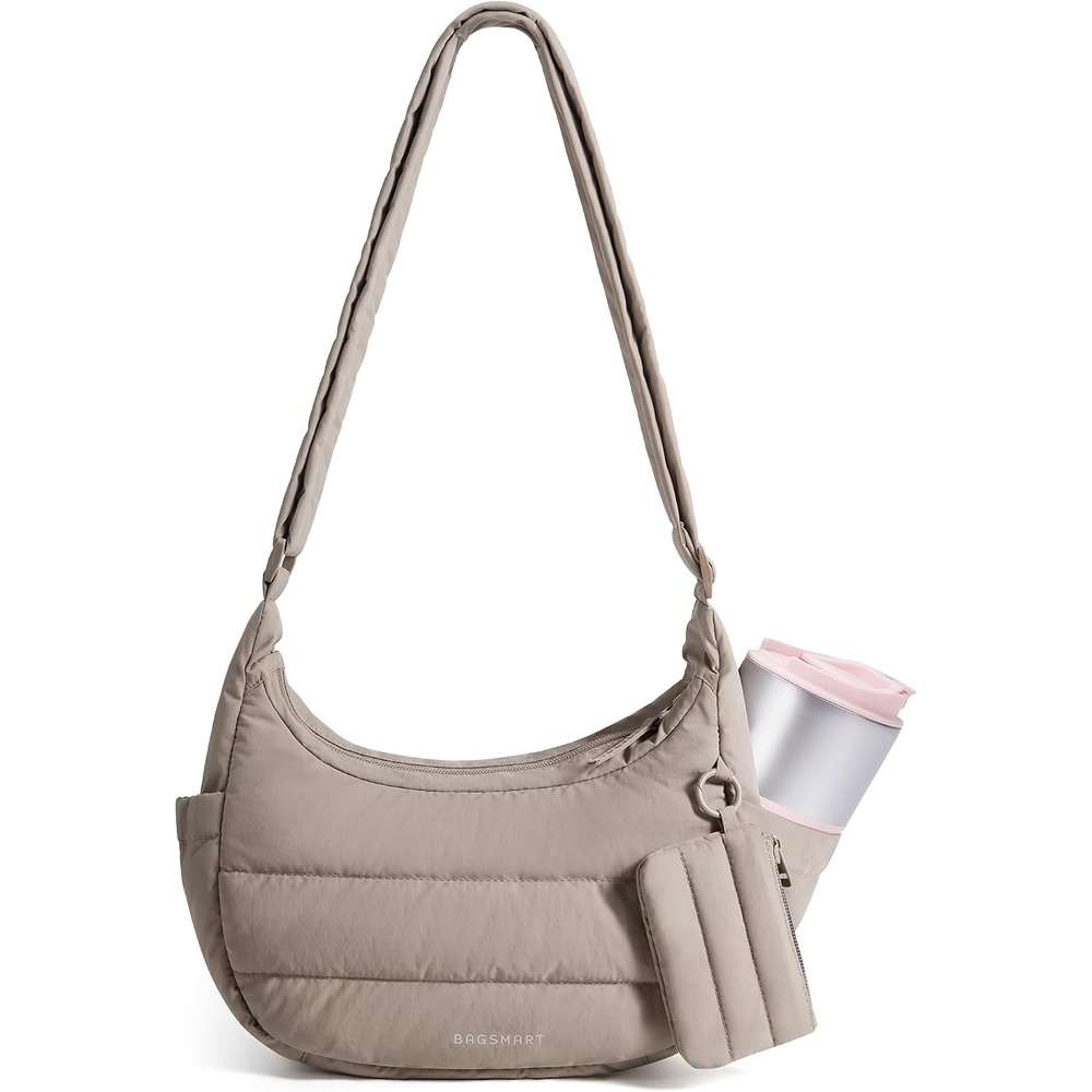 image:imageBAGSMART Crossbody Purses for Women with Adjustable Strap Small Puffer bagCamel