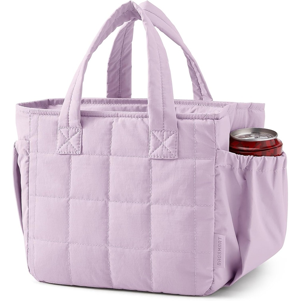 image:imageBAGSMART Lunch Bag Mens Small Cool Quilted Insulated Leakproof LightweightLavender Purple