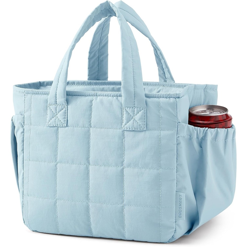 image:imageBAGSMART Lunch Bag Mens Small Cool Quilted Insulated Leakproof LightweightSky Blue