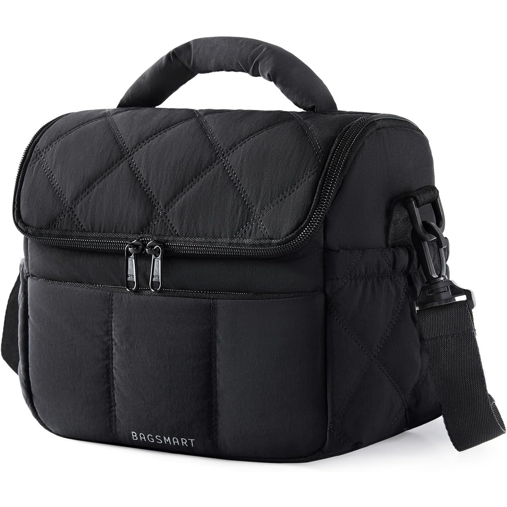 image:imageBAGSMART Lunch Bag Women Double Deck Insulated Lunch Box CamelBlack