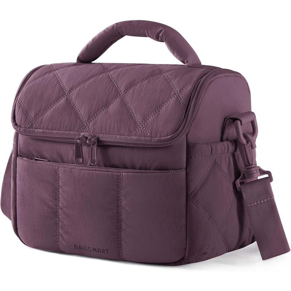 image:imageBAGSMART Lunch Bag Women Double Deck Insulated Lunch Box CamelBlackberry