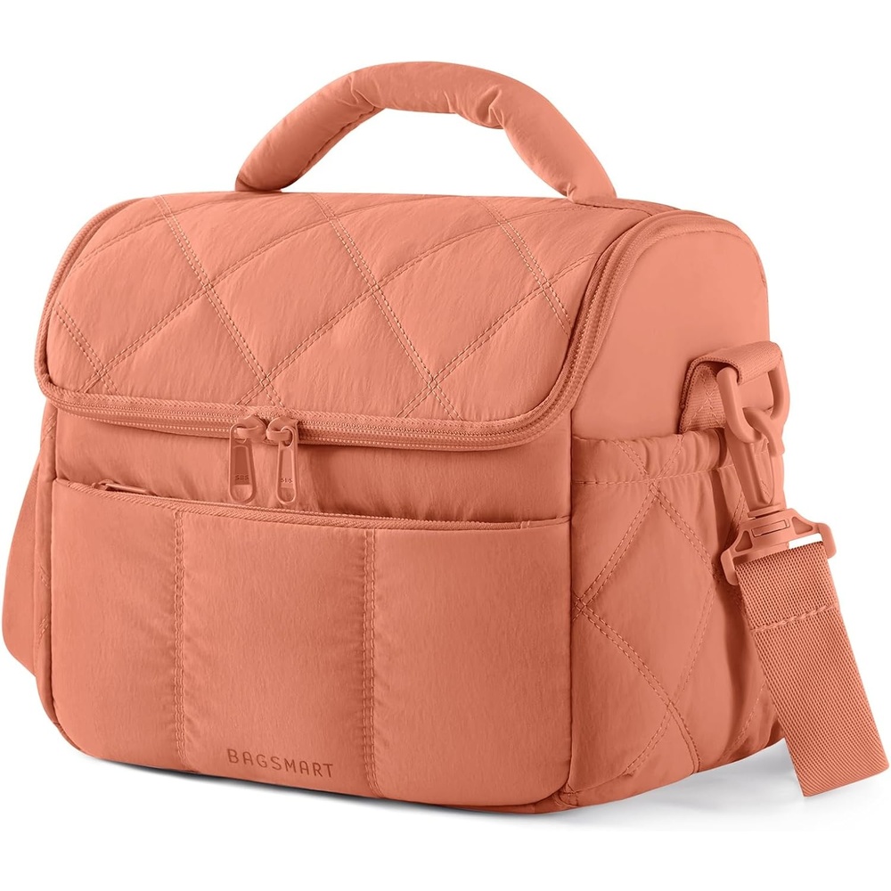 image:imageBAGSMART Lunch Bag Women Double Deck Insulated Lunch Box CamelClay Orange