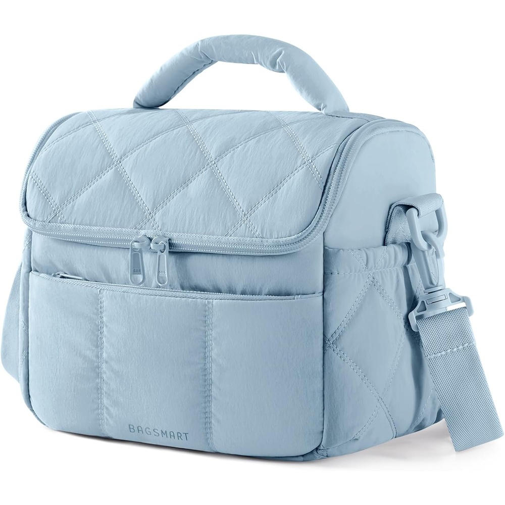 image:imageBAGSMART Lunch Bag Women Double Deck Insulated Lunch Box CamelDusk Blue