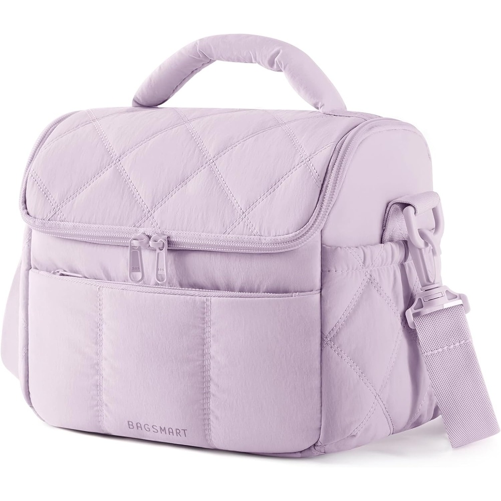 image:imageBAGSMART Lunch Bag Women Double Deck Insulated Lunch Box CamelLavender Purple
