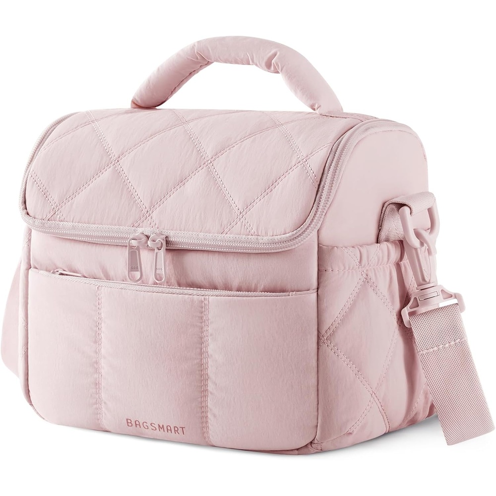 image:imageBAGSMART Lunch Bag Women Double Deck Insulated Lunch Box CamelPink