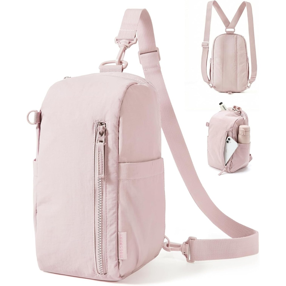 image:imageBAGSMART Small Crossbody Bags for Women Puffer Sling Bag Fanny PacksLight Pink