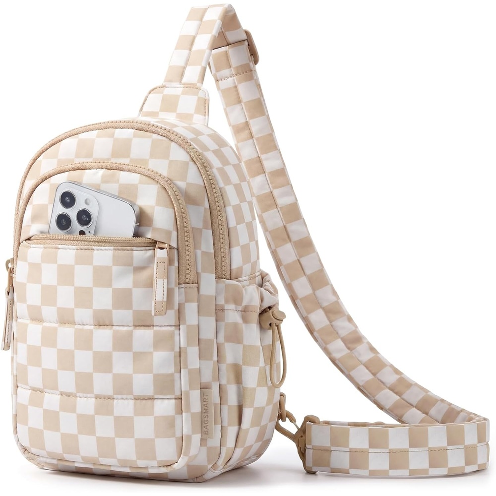 image:imageBAGSMART Small Sling Bag for Women Puffer Crossbody Bag Hobo HandbagCheckered
