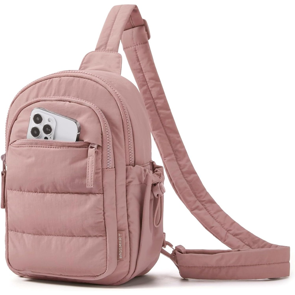 image:imageBAGSMART Small Sling Bag for Women Puffer Crossbody Bag Hobo HandbagCoral