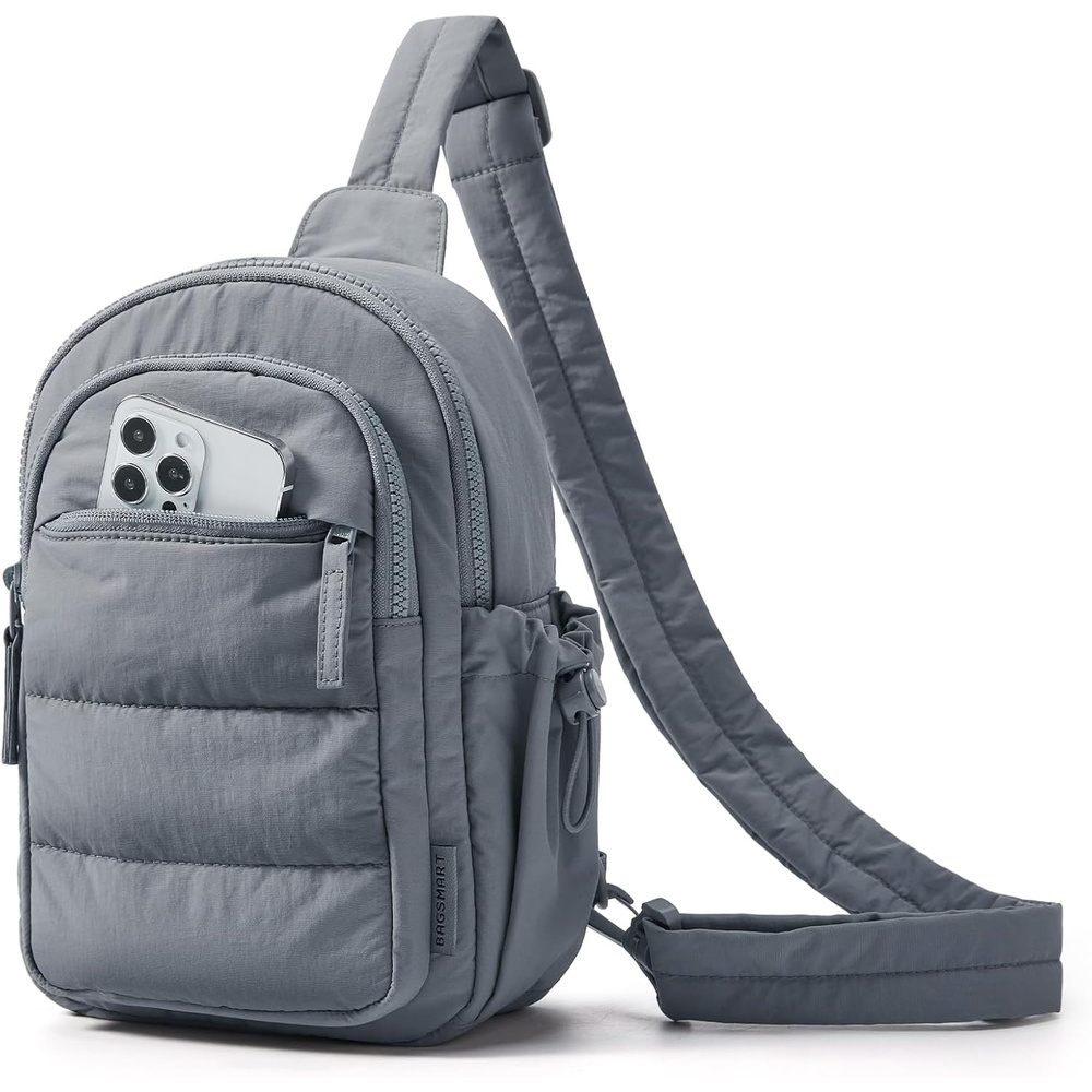 image:imageBAGSMART Small Sling Bag for Women Puffer Crossbody Bag Hobo HandbagGrey