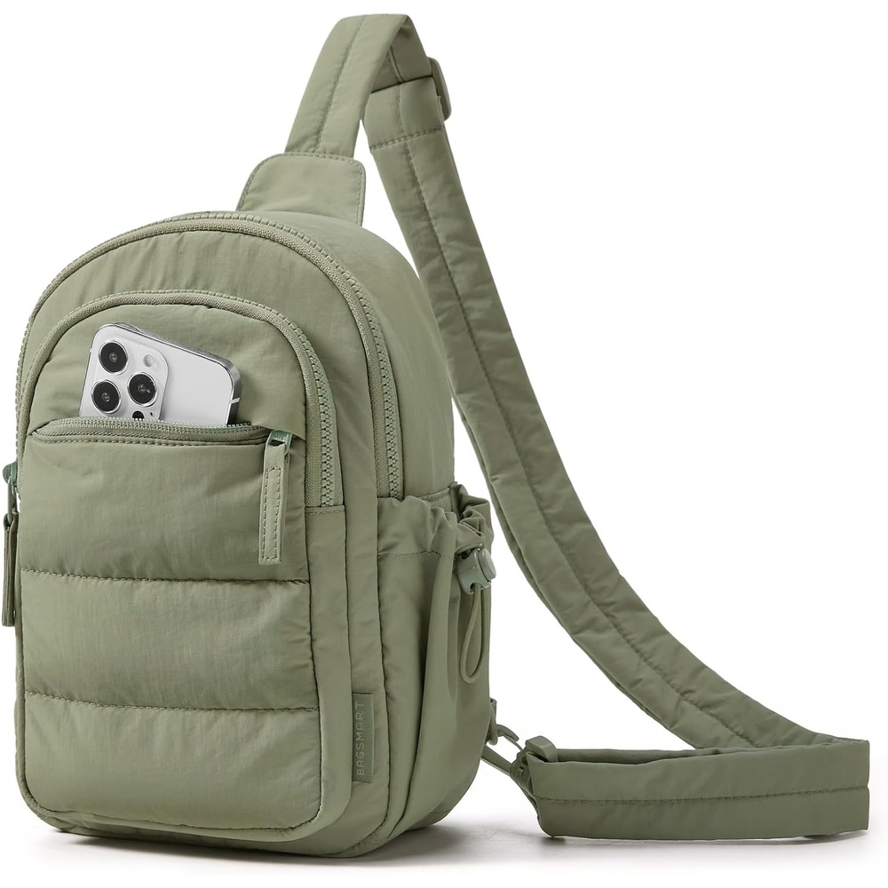 image:imageBAGSMART Small Sling Bag for Women Puffer Crossbody Bag Hobo HandbagOlive