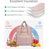 BAGSMART Insulated Lunch Box for Women, Double Deck Leakproof Cooler Bag with Expandable Design for Office Work & Outdoor Picnic(Camel)