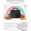 BAGSMART Lunch Bag Women, Double Deck Insulated Lunch Box, Camel(Black)