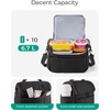 BAGSMART Lunch Bag Women, Double Deck Insulated Lunch Box, Camel(Black)