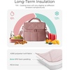 BAGSMART Lunch Bag Women, Double Deck Insulated Lunch Box, Camel(Dark Pink)