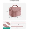BAGSMART Lunch Bag Women, Double Deck Insulated Lunch Box, Camel(Dark Pink)