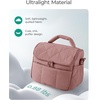 BAGSMART Lunch Bag Women, Double Deck Insulated Lunch Box, Camel(Dark Pink)