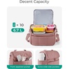 BAGSMART Lunch Bag Women, Double Deck Insulated Lunch Box, Camel(Dark Pink)