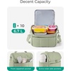 BAGSMART Lunch Bag Women, Double Deck Insulated Lunch Box, Camel(Sage Green)