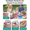 BAGSMART Lunch Bag Women Large Lunch Box Insulated Tote Bag with Multi-Pockets Quilted Puffy Tote for Work, Outdoors(02-Brown)