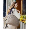 BAGSMART Lunch Bag Women Large Lunch Box Insulated Tote Bag with Multi-Pockets Quilted Puffy Tote for Work, Outdoors(02-Brown)