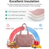 BAGSMART Lunch Bag Women Large Lunch Box Insulated Tote Bag with Multi-Pockets Quilted Puffy Tote for Work, Outdoors(06-Baby Pink)