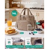 BAGSMART Puffy Insulated Lunch Bag, Lightweight Large 14L Double Deck Camel(Warm Brown)