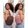 BAGSMART Small Sling Bag for Women, Puffer Crossbody Bag Hobo Handbag(Chocolate)