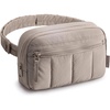 BAGSMART Fanny Packs for Women Cross Body, Quilted Puffy Belt Bag with Pockets, Fashion Waist Packs for Traveling Hiking Black(Camel)