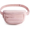 BAGSMART Fanny Packs for Women Two Way Zipper Belt Bag with Strap(Baby Pink)