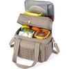BAGSMART Insulated Lunch Box for Women, Double Deck Leakproof Cooler Bag with Expandable Design for Office Work & Outdoor Picnic(Camel)