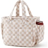 BAGSMART Lunch Bag Men’s Small Cool Quilted Insulated Leakproof Lightweight(Brown Checkered)