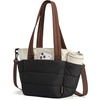 BAGSMART Lunch Bag Women Small Insulated Tote with Lunch Compartment Quilted Lightweight Puffy Tote Bag for Work, Travel, Outdoor, Camel(Beige + Black)