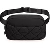 BAGSMART Puffy Fanny Packs for Women Belt Bag with Adjustable Strap(Black-puffy)